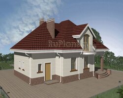 Дом с мансардой, гаражом, эркером, террасой и балконами Rg3329-1