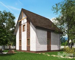 Одноэтажный дом с мансардой и террасой Rg5257-3