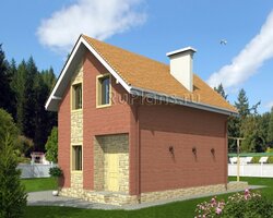 Проект небольшого узкого дома из кирпича Rg1451-1