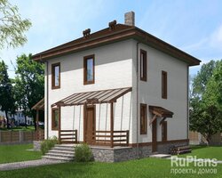 Проект двухэтажного жилого дома с террасами Rg5108-1