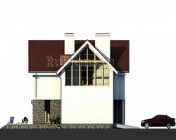 Дом с мансардой, гаражом, террасой и верандой Rg1596-7
