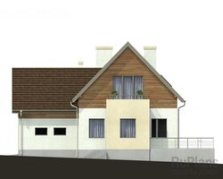 Одноэтажный дом с мансардой, гаражом на две машины, террасой и балконом Rg5087-6