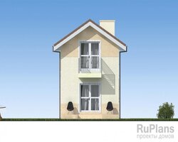 Одноэтажный дом с мансардой, террасой и балконами Rg5139-6
