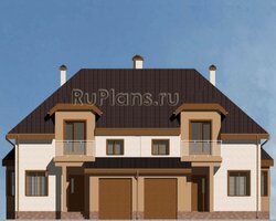 Дом с мансардой, гаражом, террасой и балконами Rg3208-6