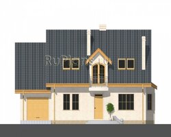 Проект одноэтажного дома с мансардой и гаражом Rg4878-4