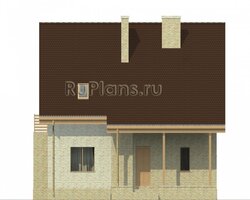 Дом с мансардой и крытой террасой Rg4954-4