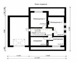 Проект коттеджа с мансардой и подвалом Rg3781-8