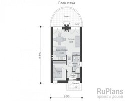 Проект компактного одноэтажного дома Rg3963-8