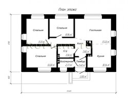 Проект индивидуального одноэтажного жилого дома Rg4794-8