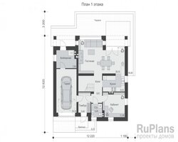 Проект одноэтажного жилого дома с мансардой и террасой Rg5228-9