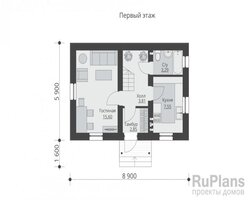 Проект компактного двухэтажного коттеджа Rg4973-9