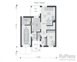 Проект двухэтажного жилого дома с гаражом и террасой Rg5200-8