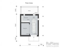 Гараж на одну машину с террасой Rg5146-8