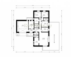 Одноэтажный дом с гаражом на 2 машины и террасой Rg3339-8