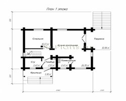 Проект одноэтажного деревянного дома с мансардой Rg3950-8