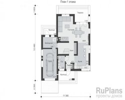 Проект индивидуального двухэтажного жилого дома Rg5195-8