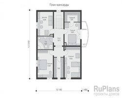 Одноэтажный дом с мансардой, гаражом и террасой Rg5252-8