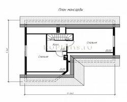 Проект одноэтажного дома с мансардой и террасой Rg4899-9