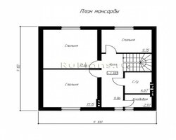 Проект небольшого одноэтажного дома с мансардой Rg5022-9