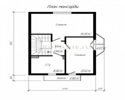 Проект компактного одноэтажного дома с мансардой и эркером Rg3898-9